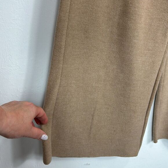 Zara Cotton Blend Camel Color High Rise Flared Pants Size S - Picture 3 of 11